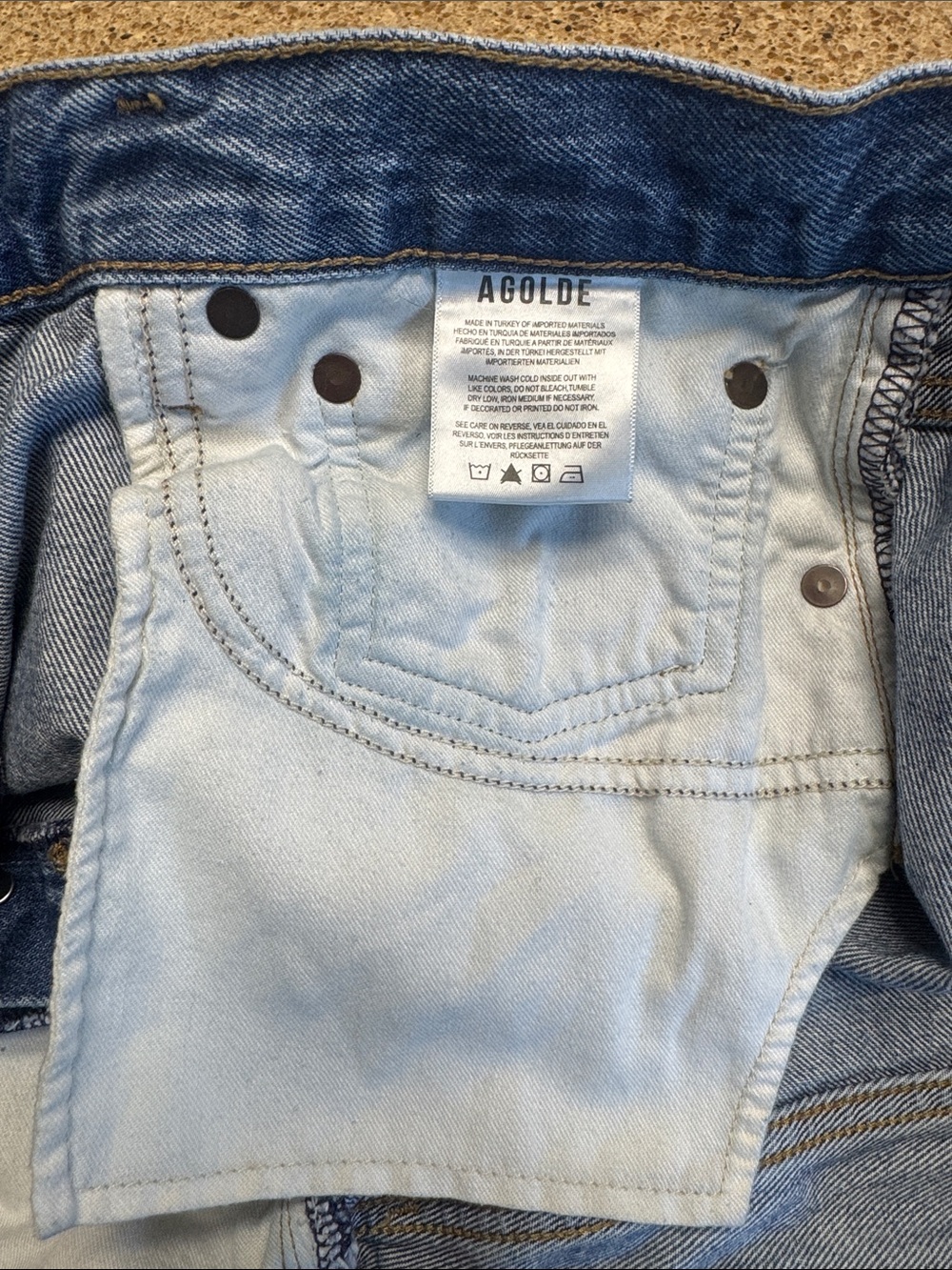Agolde Classic Blue High-Rise Denim Shorts - Picture 14 of 15